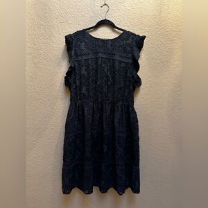 Gibson Black Textured Midi Dress